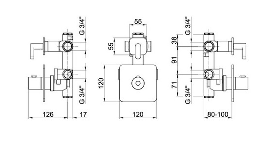 LV971302560 Смеситель для душа , черный Webert Living - Вид №1