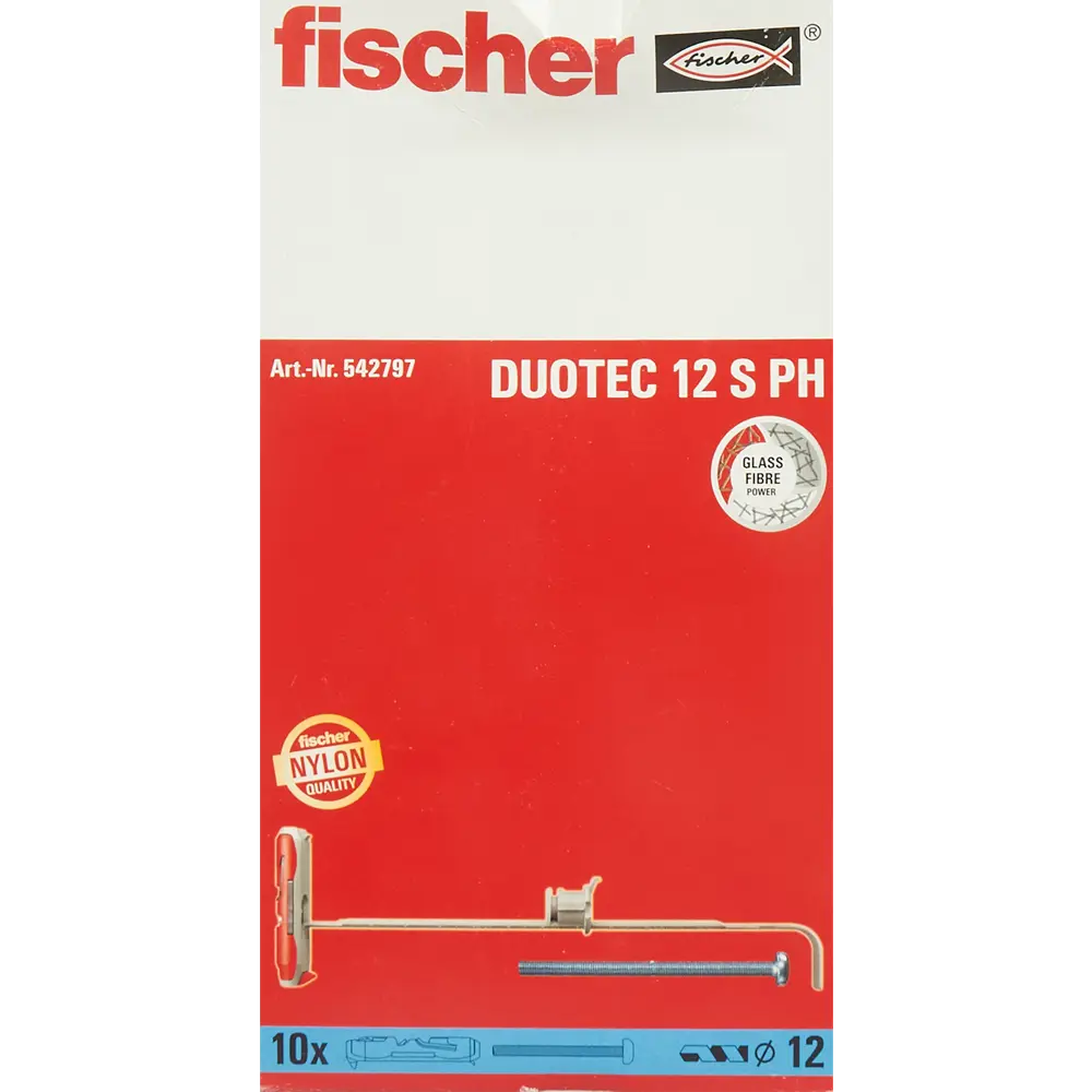 Дюбель-шуруп для для плиточных материалов Fischer DUOTEC12 12x60 мм, нейлон/сталь, 10 шт. 83712565 STLM-2003547  - Вид №3