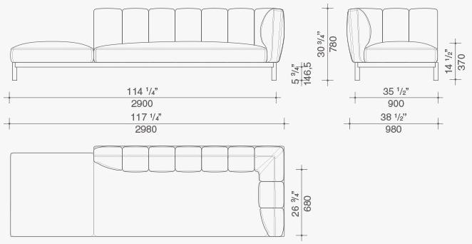 Lema Диван из ткани Warp sun-id-1388430 - Вид №8
