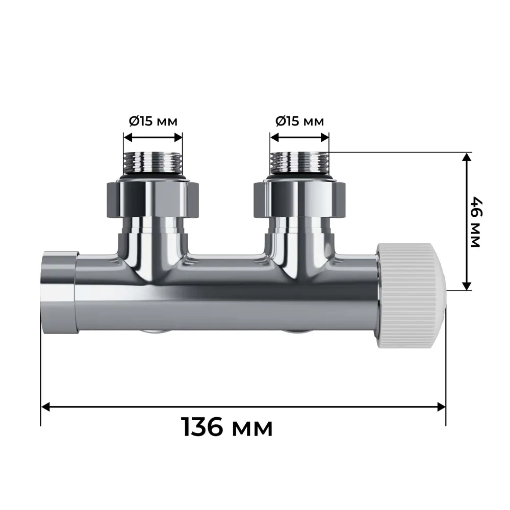 Узел нижнего подключения термостатический угловой Royal Thermo Design Pro 1/2" латунь цвет хром STLM-2041769 - Вид №4
