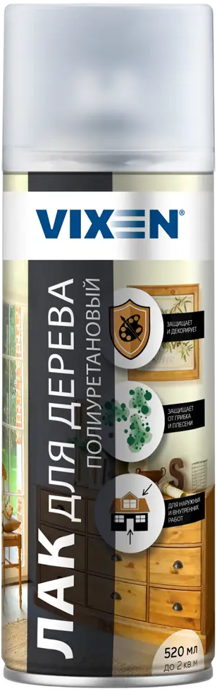 Аэрозольный лак VIXEN для дерева с полиуретановой защитой 82070378