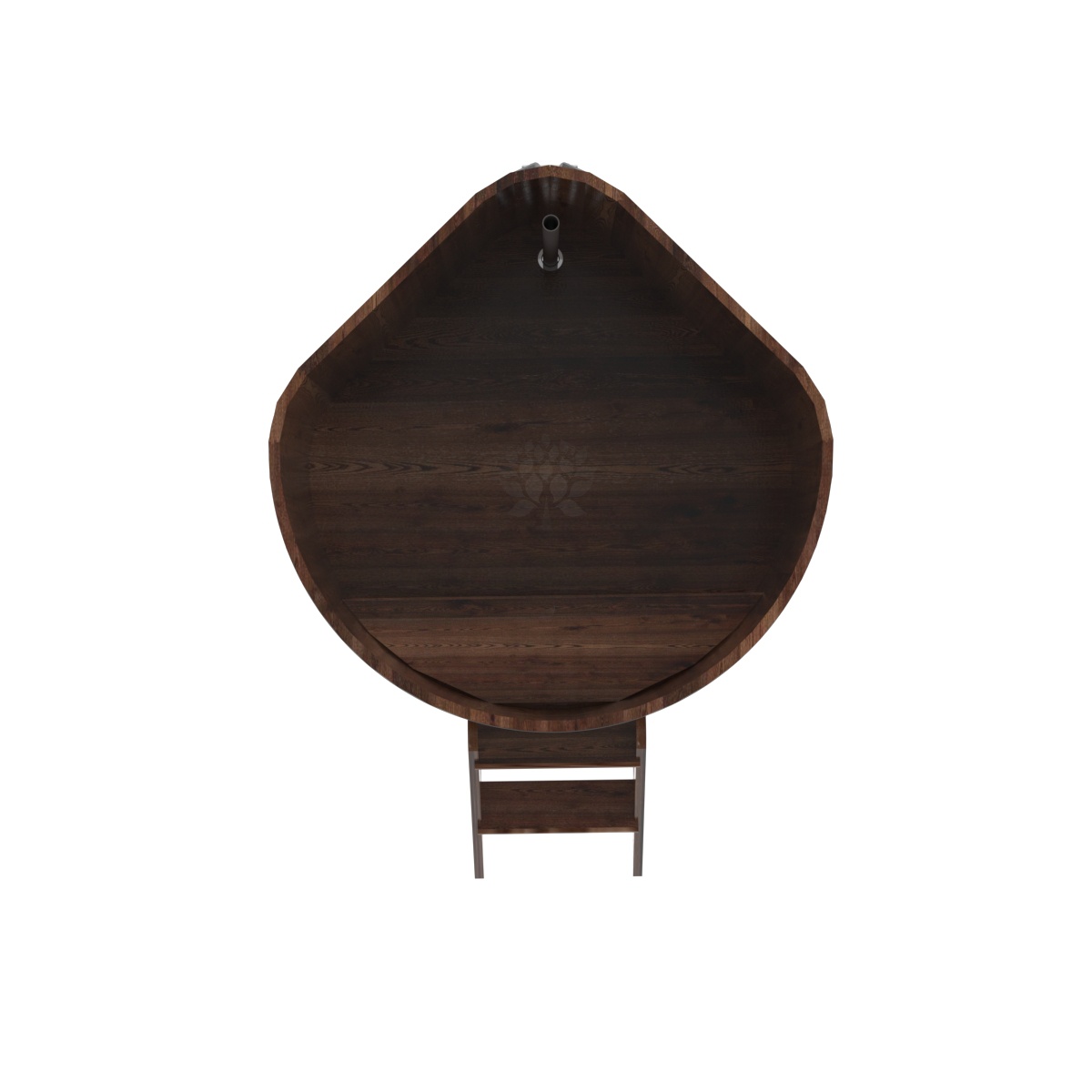 1233 Купель угловая из лиственницы 1,19х1,19х1,1 морёная премиум Alyarus  - Вид №4