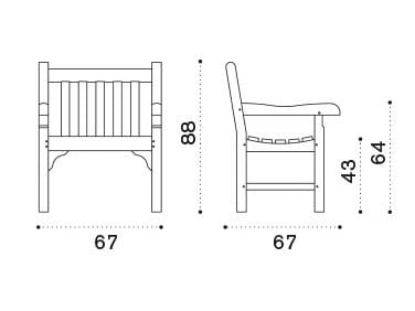 Садовое кресло из тикового дерева с подлокотниками Ethimo Notting Hill ARCH-00126532 - Вид №4