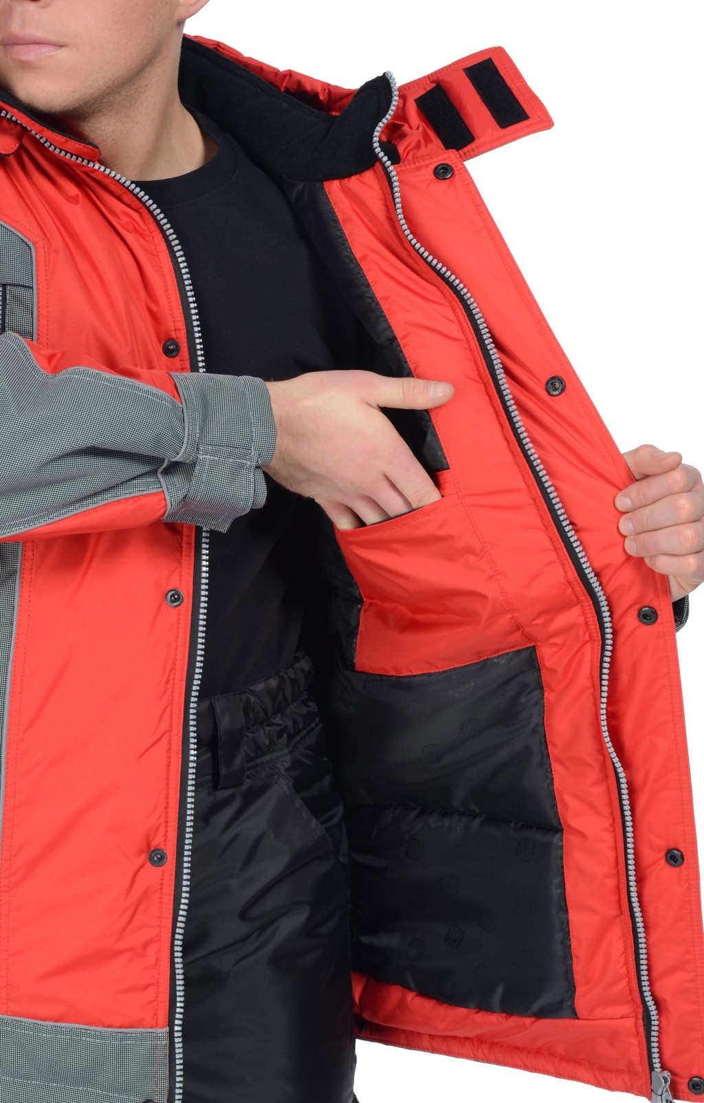 63119 Куртка "Ультра" зимняя красная  Зимняя спецодежда  размер 56-58/170-176  - Вид №13