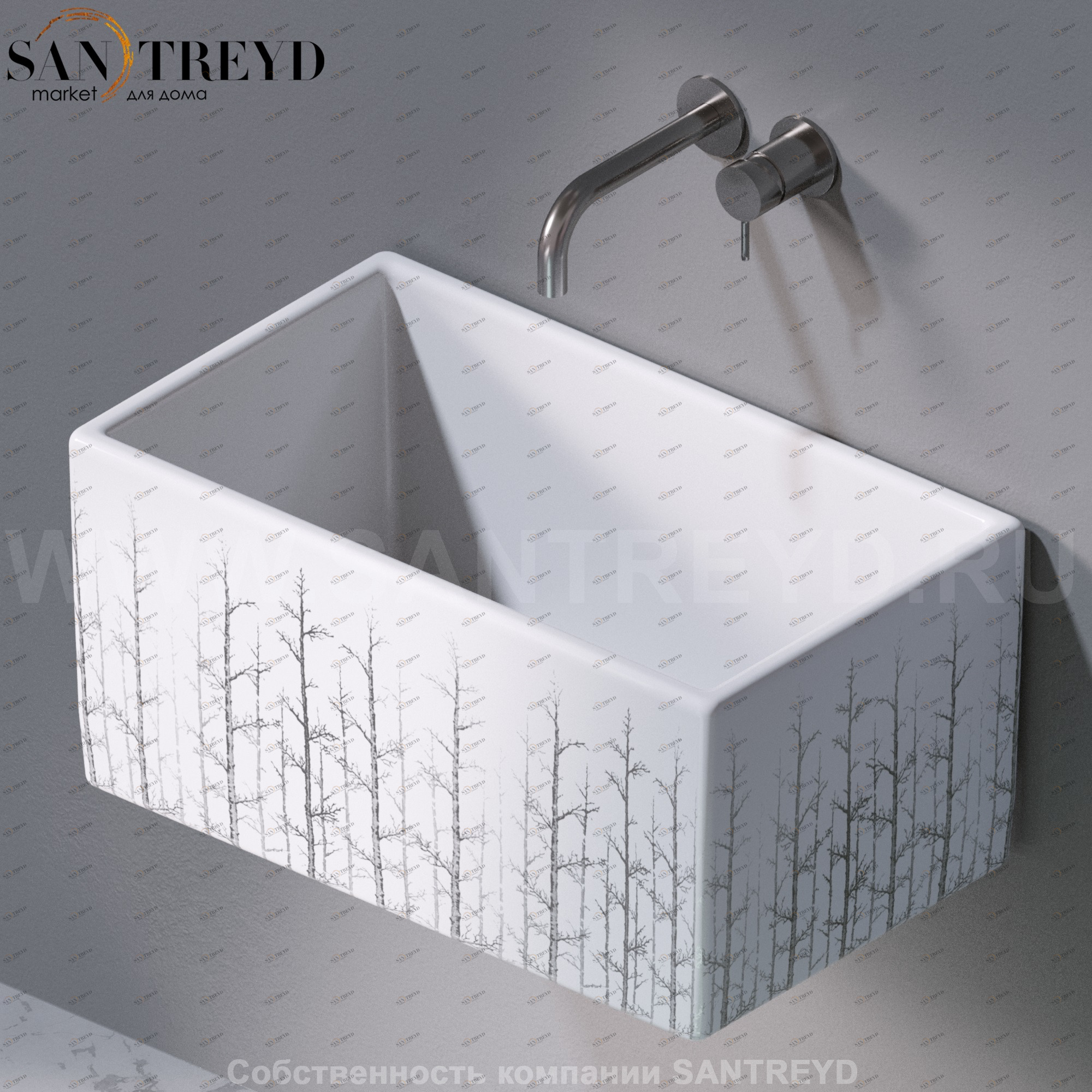 L112405P Подвесная раковина настенная прямоугольная A. e T. Italia Tower белая AeT ITALIA