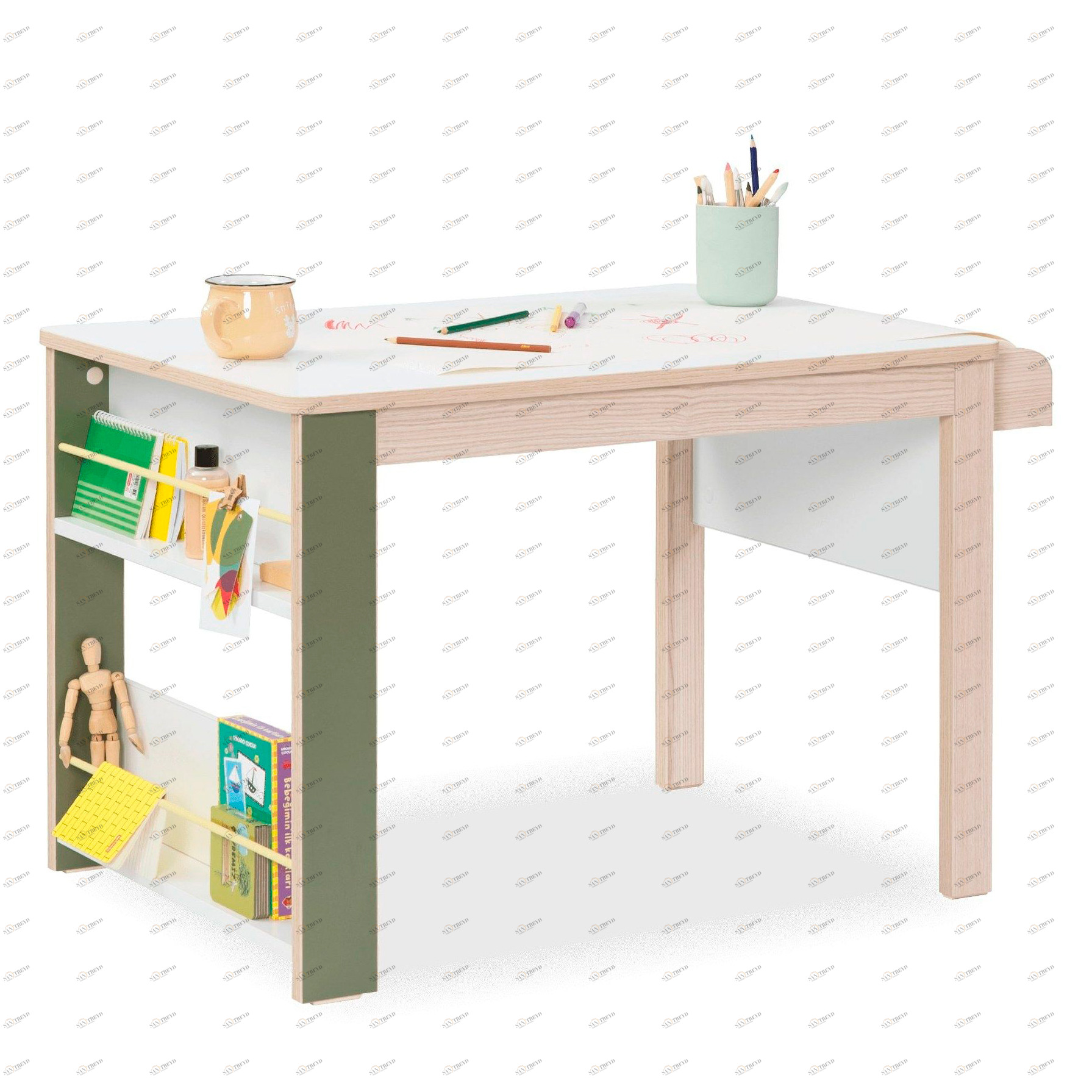 Письменный стол с полкой светлый орех Montessori CILEK MONTESSORI 00-3832443 Бежевый Santreyd 