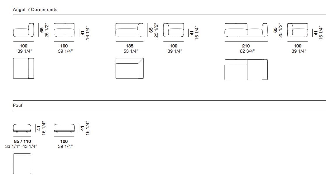 Секционный диван из ткани Alf DaFrè LAND ARCH-00112667 - Вид №13