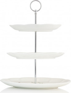 10529103 Lenox Блюдо трехъярусное Lenox "Бабочки на лугу" 34см Фарфор