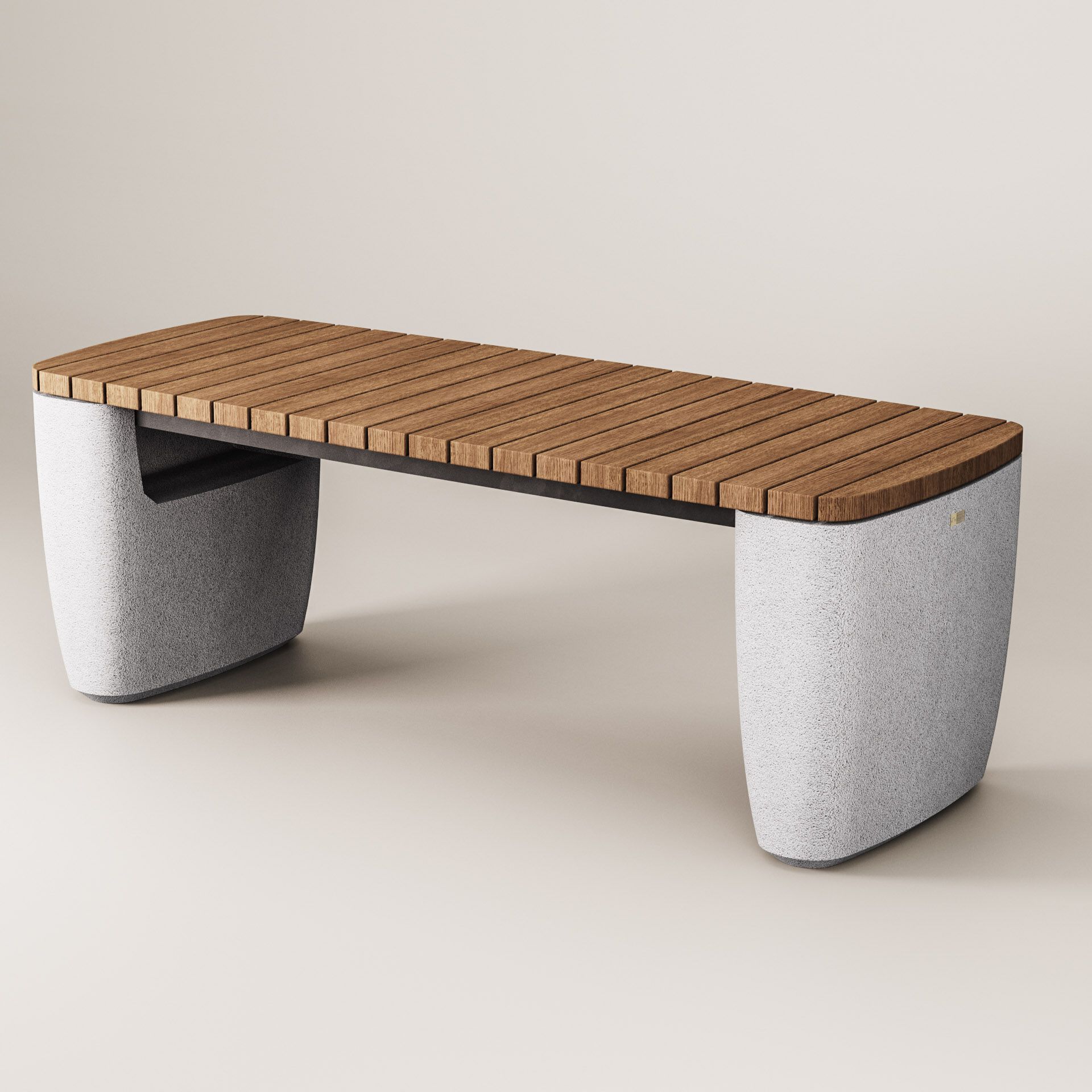 Прямоугольный стол для общественных мест из бетона и дерева Kremen ARCH-00055578 - Вид №12