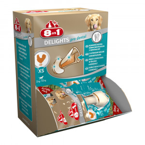 ПР0012674 Лакомство для собак DENTAL DELIGHTS XS Косточки для чистки зубов 7,5 см (1 шт.) 8 in 1