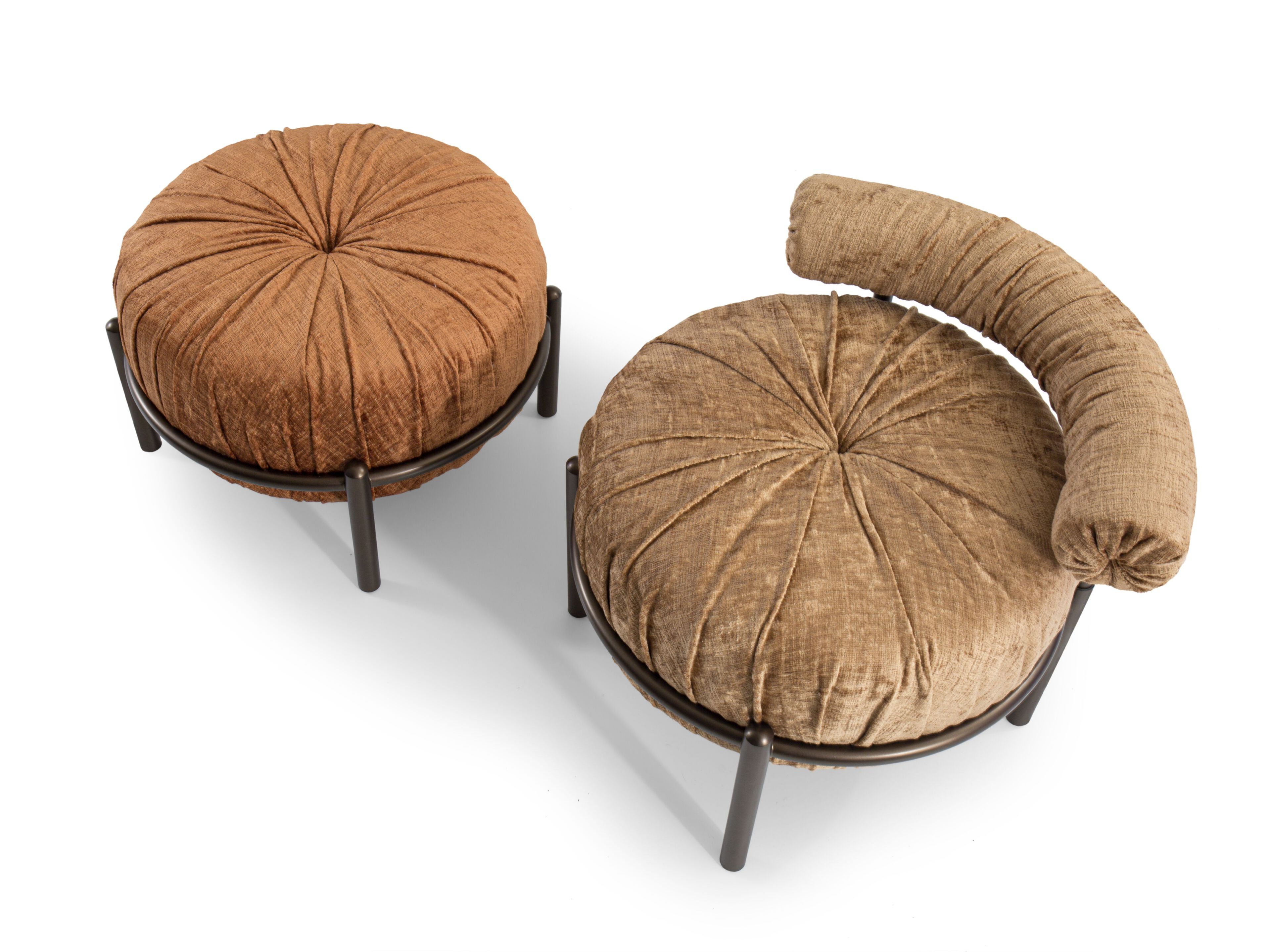 Круглый пуф из ткани Borzalino Bonbon ARCH-00120897 - Вид №2