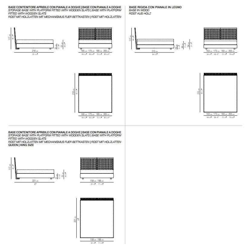 Кожаная двуспальная кровать для хранения Flexform корзина ARCH-00123054 - Вид №2
