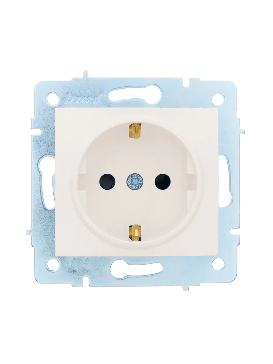 ASTI Розетка с защитой от детей ПБТ крем, механизм LEZARD 7081-0388-124B