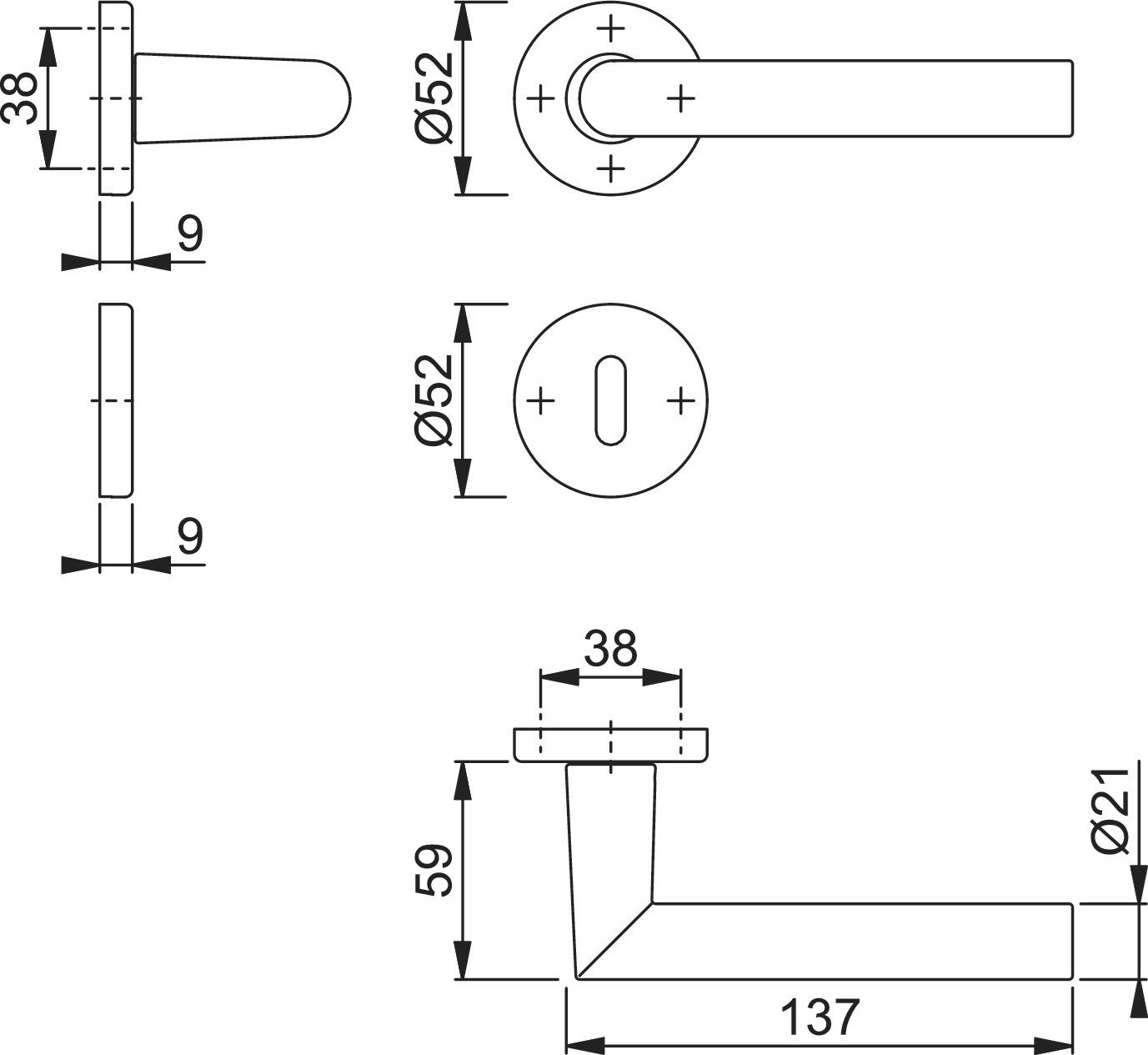 Ручка из нержавеющей стали на розетке с насадкой HOPPE ARCH-00046804 - Вид №4