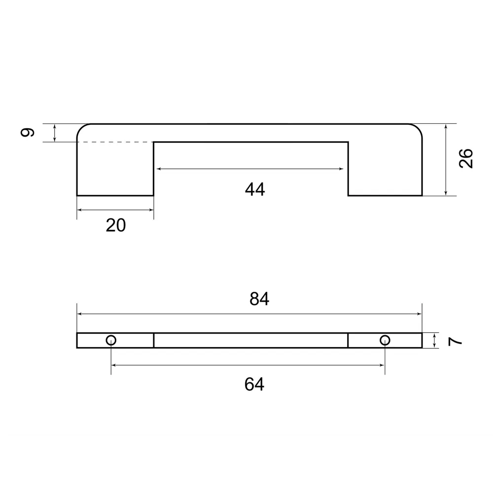 86899281 Ручка-скоба мебельная Ritiro ЦАМ 64 мм цвет белый STLM-1010275 PALLADIUM  - Вид №2