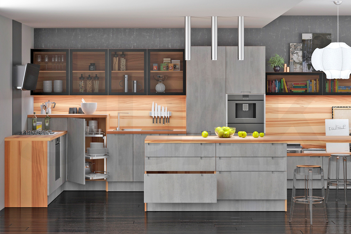 Ручки для кухонной мебели  Фрезеровка «Модерн RF4.1» Ниагара №509 SIDAK SIST3188-7223 - Вид №1