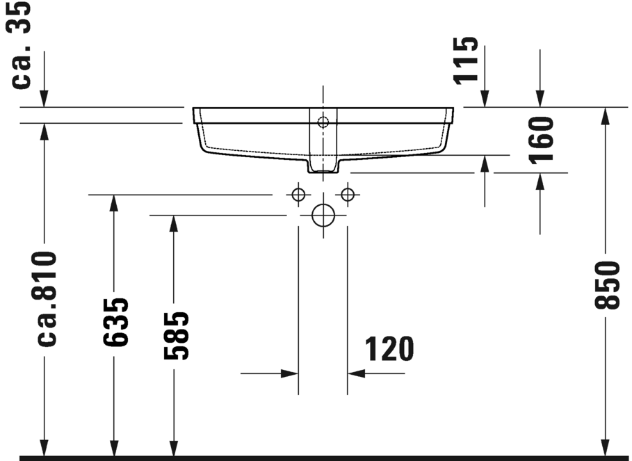 0384600000 Накладная раковина под столешницу  овальная Duravit Vero Air - Вид №2