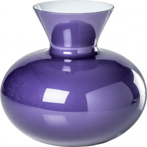 10640947 VENINI Ваза Venini "Идрия" 27х30см (индиго, белая) Стекло