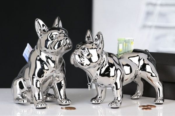 36901 Casablanca, керамическая копилка "Бульдоги", цвет серебристый (продаются парой) Santreyd 