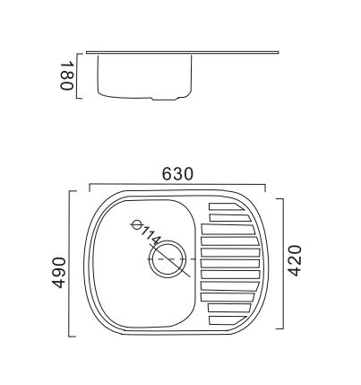 HBD4963 Кухонная мойка , сталь микродекор Haiba  - Вид №2