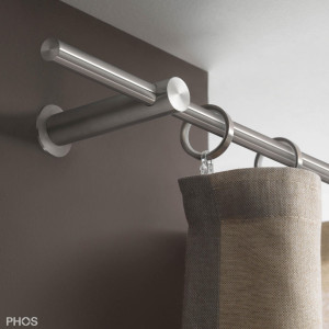 VS20-100-3400 Комплект карнизов: 340 см с 2 держателями и 1 держателем карниза в качестве центральной опоры (среднее расстояние от стены) PHOS
