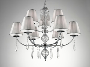 Подвесной светильник из латуни и стекла