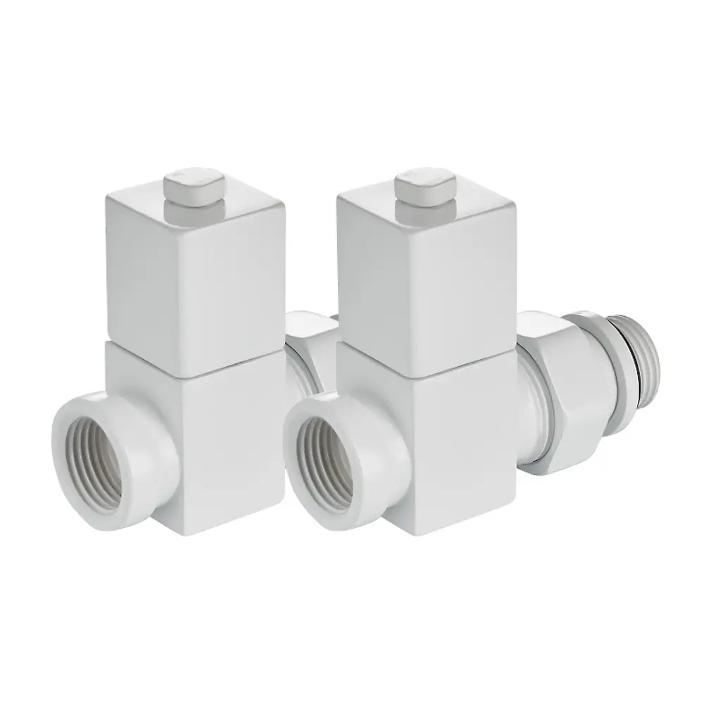 Набор вентилей для радиатора Royal Thermo Cube 1/2" прямой цвет белый STLM-2129036 - Вид №5