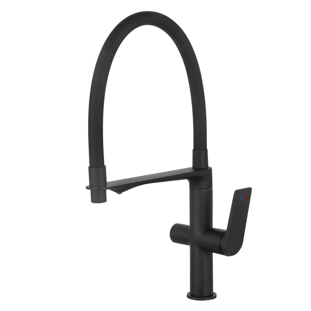 Смеситель для кухни Osgard Nora гибкий излив 19.6 см цвет черный STLM-2022893