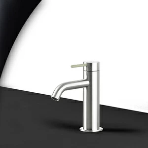 Смеситель для раковины сталь глянцевая с бежевой ручкой Toki Radomonte TKI1LCIL19