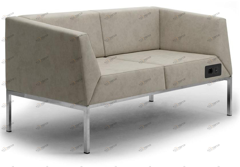 Leyform Огнестойкий кожаный 2-местный диван с разъемом USB Kos 52205