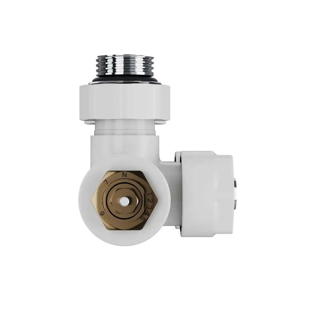 Узел нижнего подключения термостатический угловой Royal Thermo Design Pro 1/2" латунь цвет белый STLM-2065971 - Вид №3