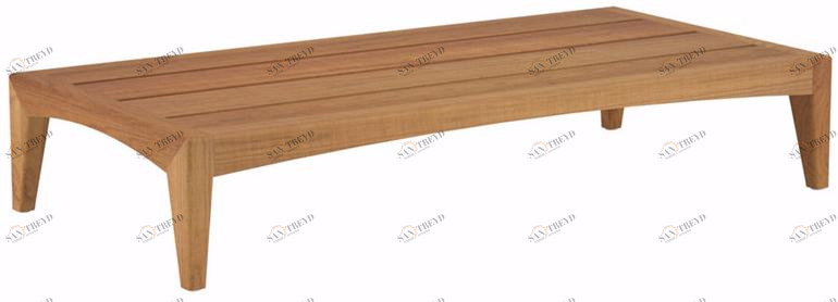 Royal Botania Низкий прямоугольный столик для сада из тика Zenhit sun-id-1463138