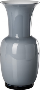 10627289 VENINI Ваза 30х14см "Опалино" (темно-виноградная, белая) Стекло