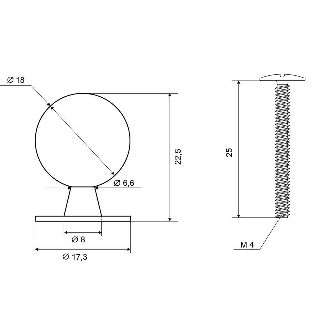 Мебельная ручка-кнопка B8354S.PC, цвет хром 83431290 STLM-2204942 PALLADIUM  - Вид №3