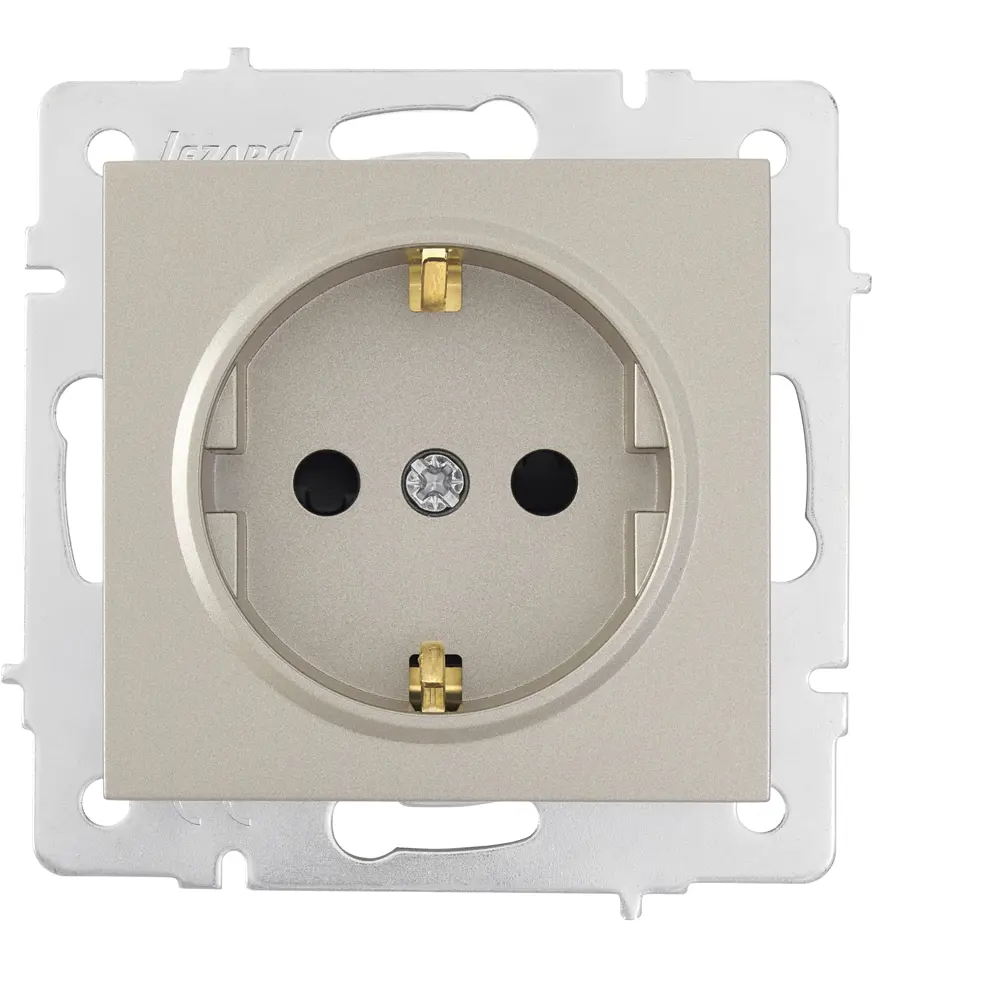 Розетка Lezard Vesna с заземлением в цвете титан 87103777 STLM-1580306