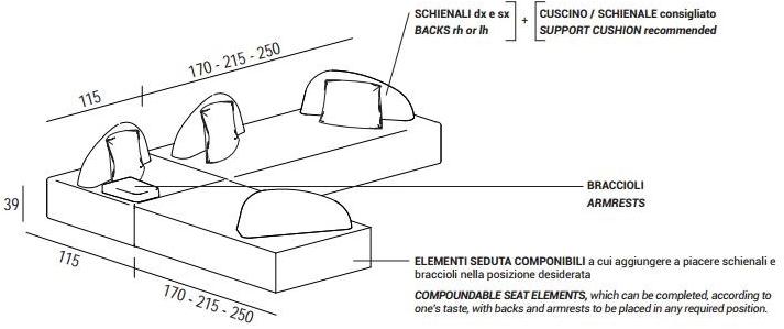 Dall'Agnese Секционный диван со съемным чехлом из ткани sun-id-1476967 - Вид №6