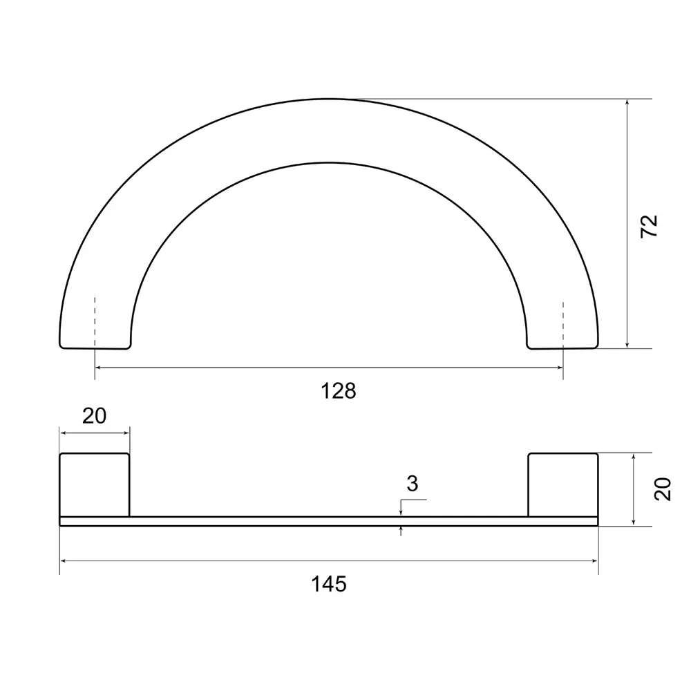 Мебельная ручка-скоба Emisfero ЦАМ 128 мм матовое золото 86899600 STLM-2198064 PALLADIUM  - Вид №2