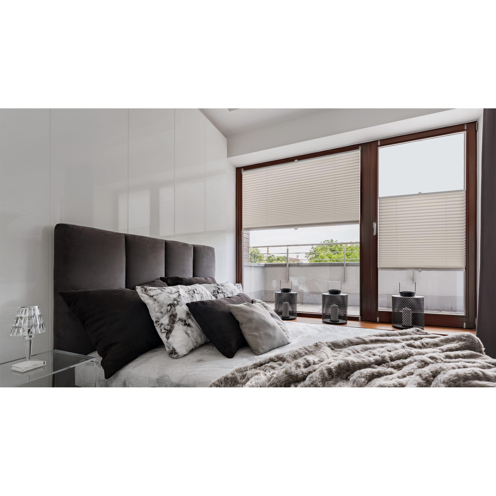 82057286 Штора плиссе «Плайн», 45х160 см, текстиль, цвет серый Santreyd  - Вид №4