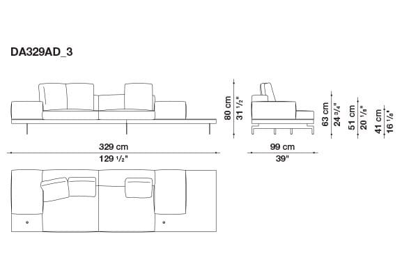 3-местный тканевый диван B&B Italia док ARCH-00033457 - Вид №170