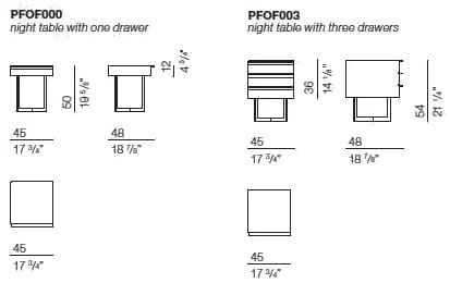 Квадратная прикроватная тумбочка из дерева с ящиками BODEMA профиль ARCH-00046741 - Вид №9