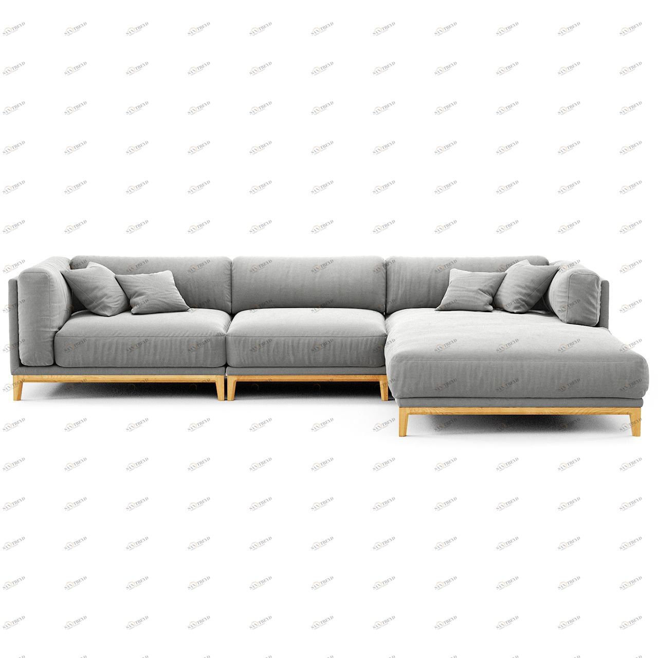 Диван Case угловой серый на светлых ножках THE IDEA ДИЗАЙНЕРСКИЕ 210535 Серый 