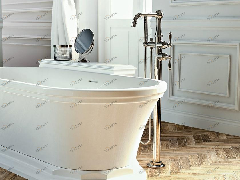 GRAFF Напольный смеситель для ванны на одно отверстие с ручным душем Camden 5309000