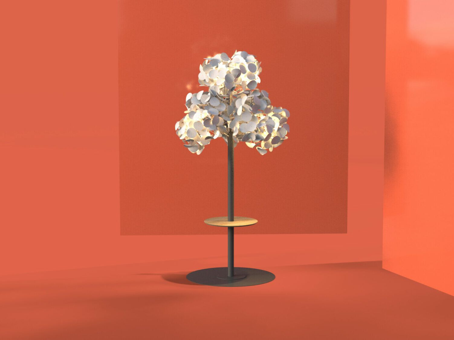 Металлическая напольная лампа с полкой Green Furniture Concept бесшовные ARCH-00009654