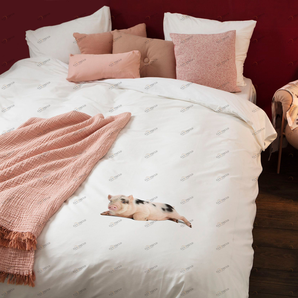 Детское постельное белье двуспальное "Поросенок" белое 200х220 см SNURK  335480 Белый 