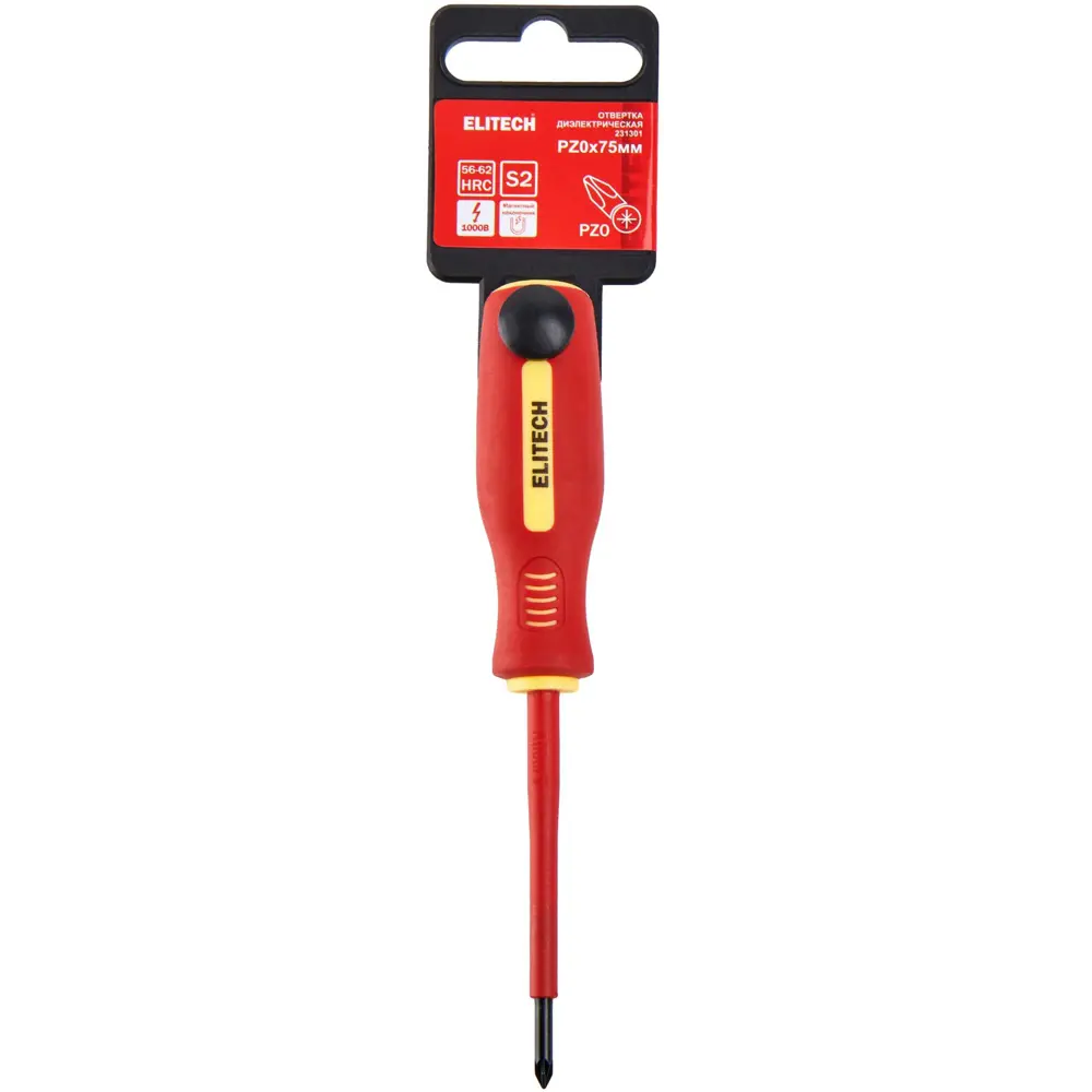 Отвертка крестовая диэлектрическая Elitech 231204 PZ0x75 мм 89407153 STLM-1564924 - Вид №5