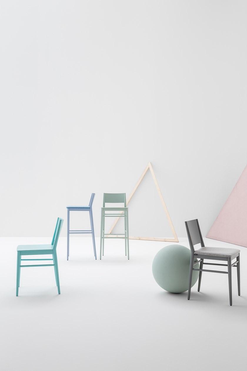 Billiani Табурет из бука с мягким сиденьем Tracy 596 - Вид №1