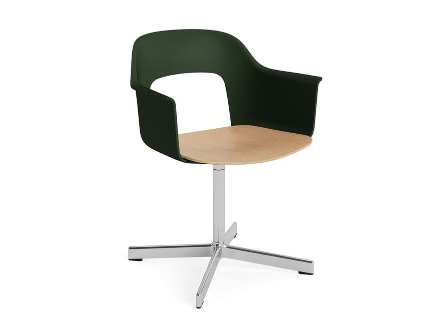 Вращающееся кресло с подлокотниками из полипропилена с деревянным сиденьем Hay макет ARCH-00049703 - Вид №17