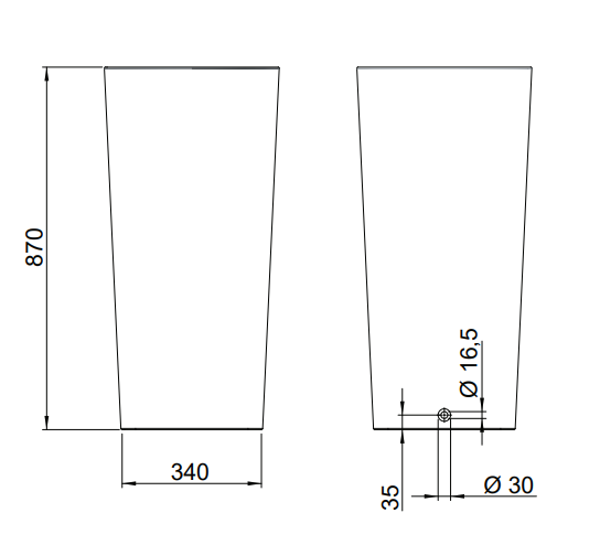L506T0R0VT100 Раковина напольная ELITE SQUARE 420х420х870 мм без отверстия под смеситель Белый глянцевый AeT ITALIA - Вид №2