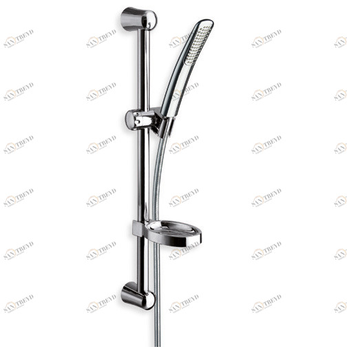 CRIPD060 Передвижная штанга 57 см с гибким шлангом LONG LIFE, ручным душем с защитой от известкового налета и держателем для мыла Cristina Rubinetterie 