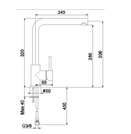 LO940302015 Смеситель для кухни , хром Webert London - Вид №1
